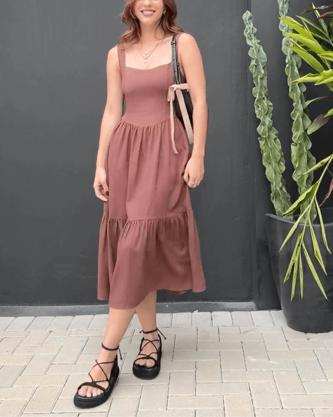 Smocked Tiered Vacation Maxi Dress - Fashionpara