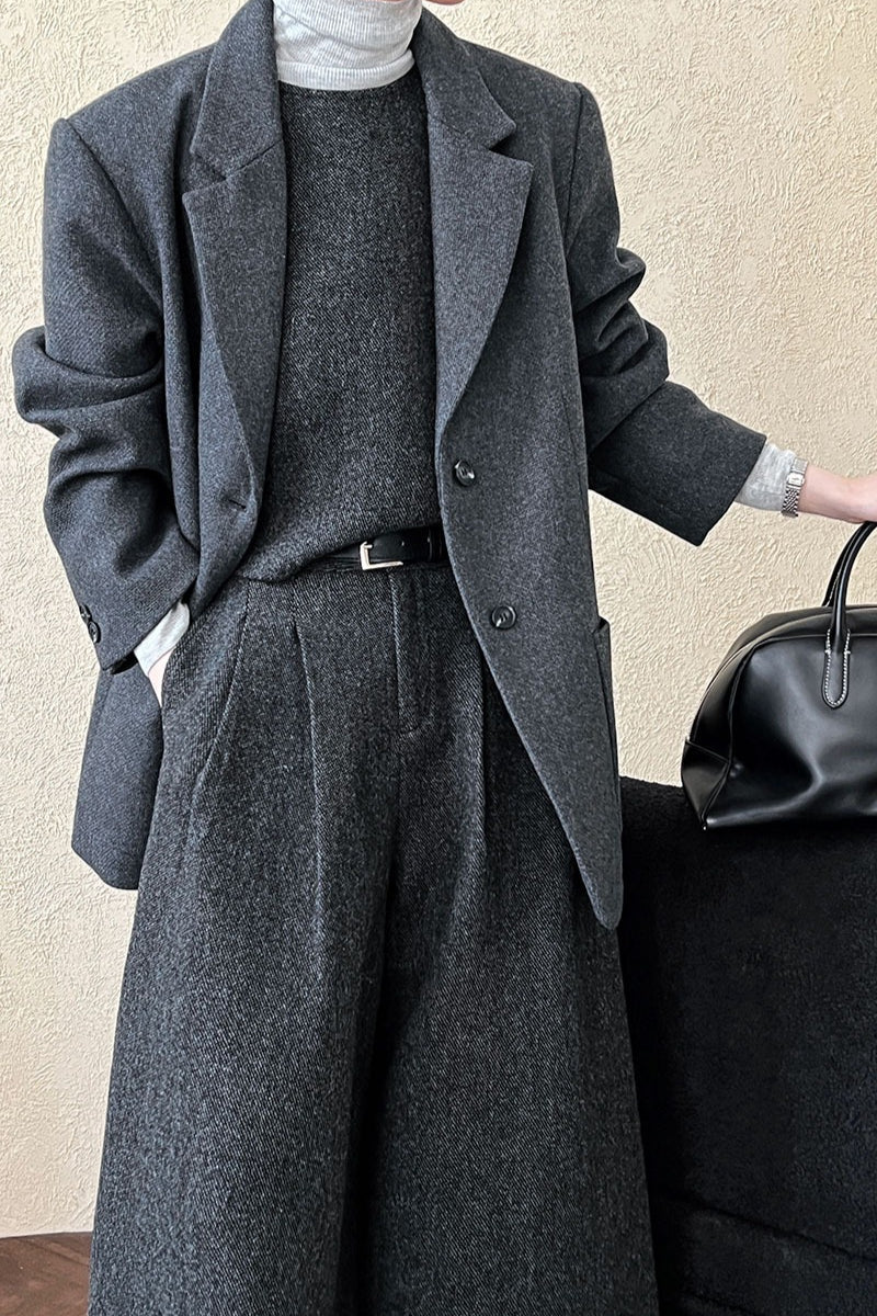 Wool Blend Relaxed Fit Blazer 2