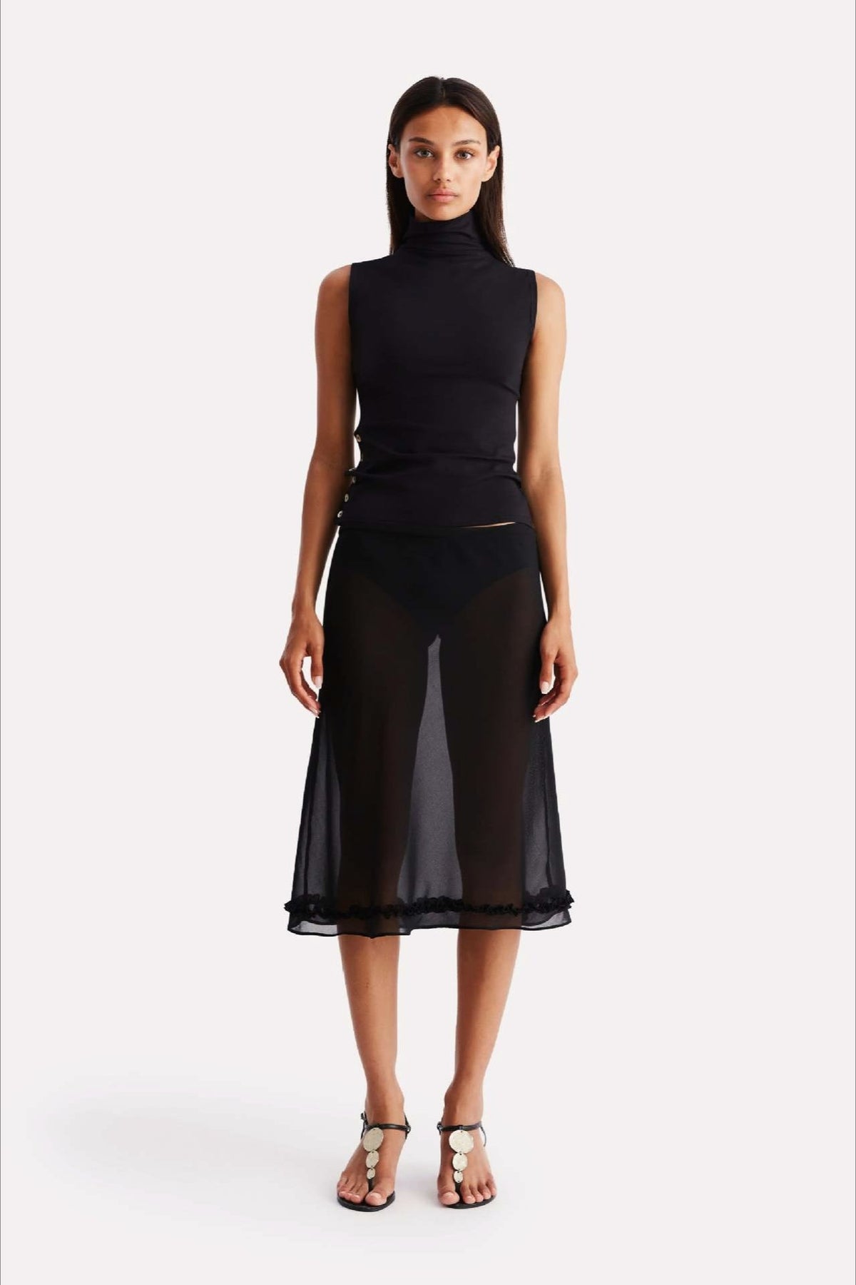 Polka Dot High Waist A-Line Skirt