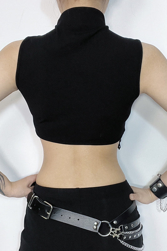 Gothic Moon Chain Knit Top