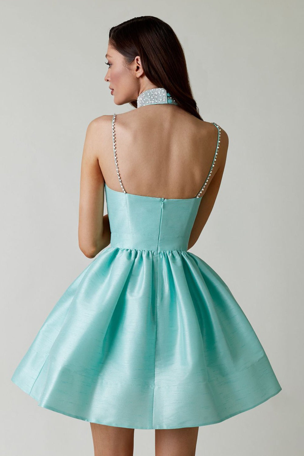 Diamante Strap Sweetheart Fit & Flare Mini Dress 2