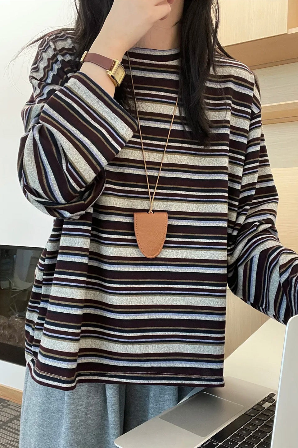 Striped Relaxed Fit Sweatshirt 2