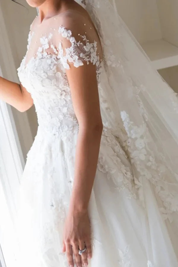 Gorgeous Wedding Dresses Jewel Beading Appliques Wedding Dresses With Tulle
