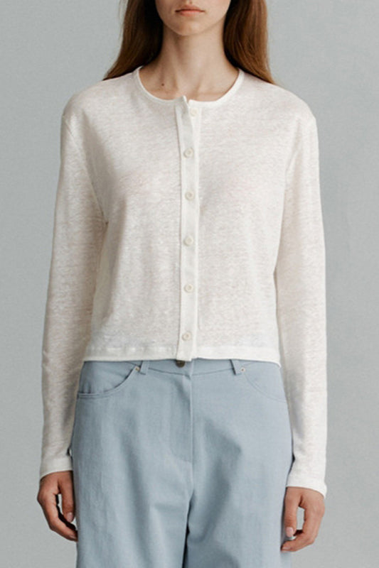 Solid Color Buttoned Knit Cardigan 2