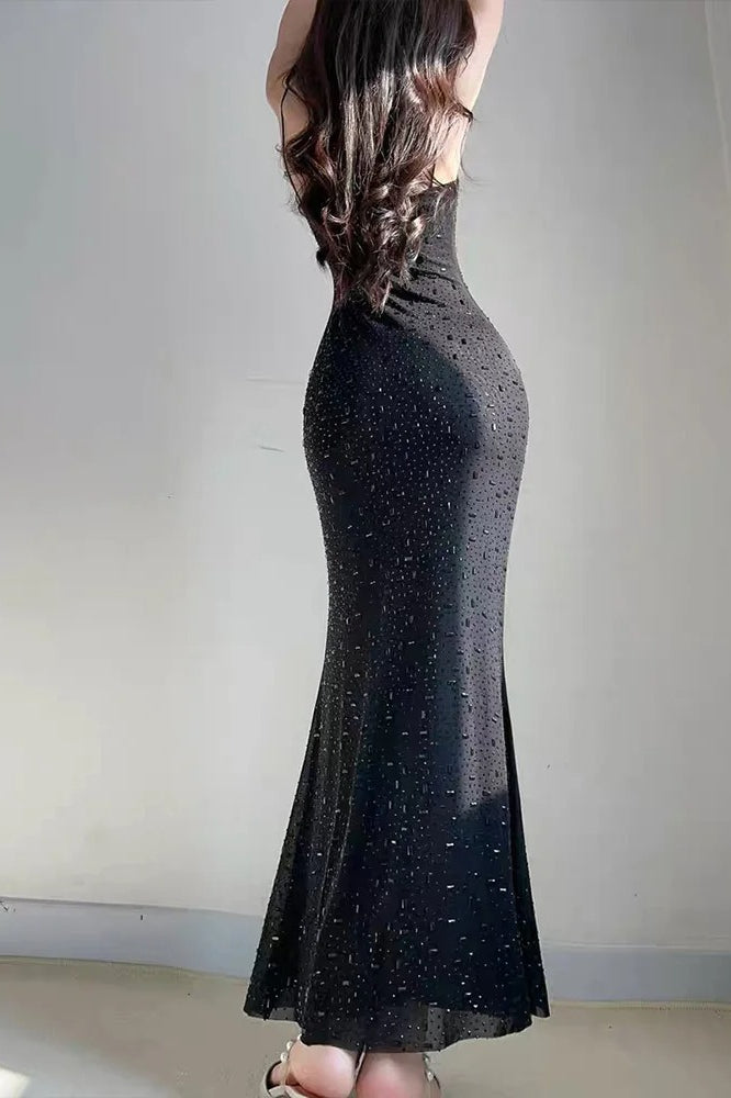 Sequin Sleeveless Spaghetti Strap Maxi Dress - View 4