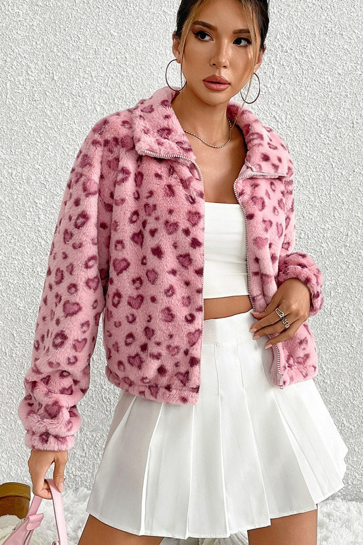 Cozy Leopard Print Fleece Coat for Ultimate Warmth and Style