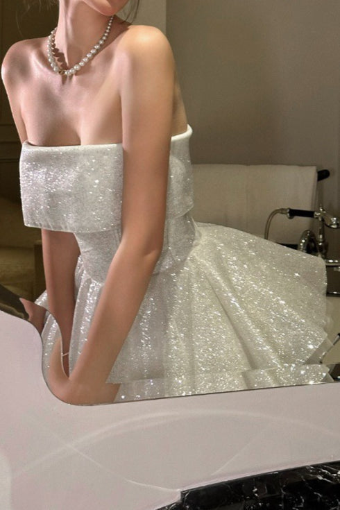 Sequin Strapless Corset Tiered Ruffle Tutu Mini Party Dress - View 4