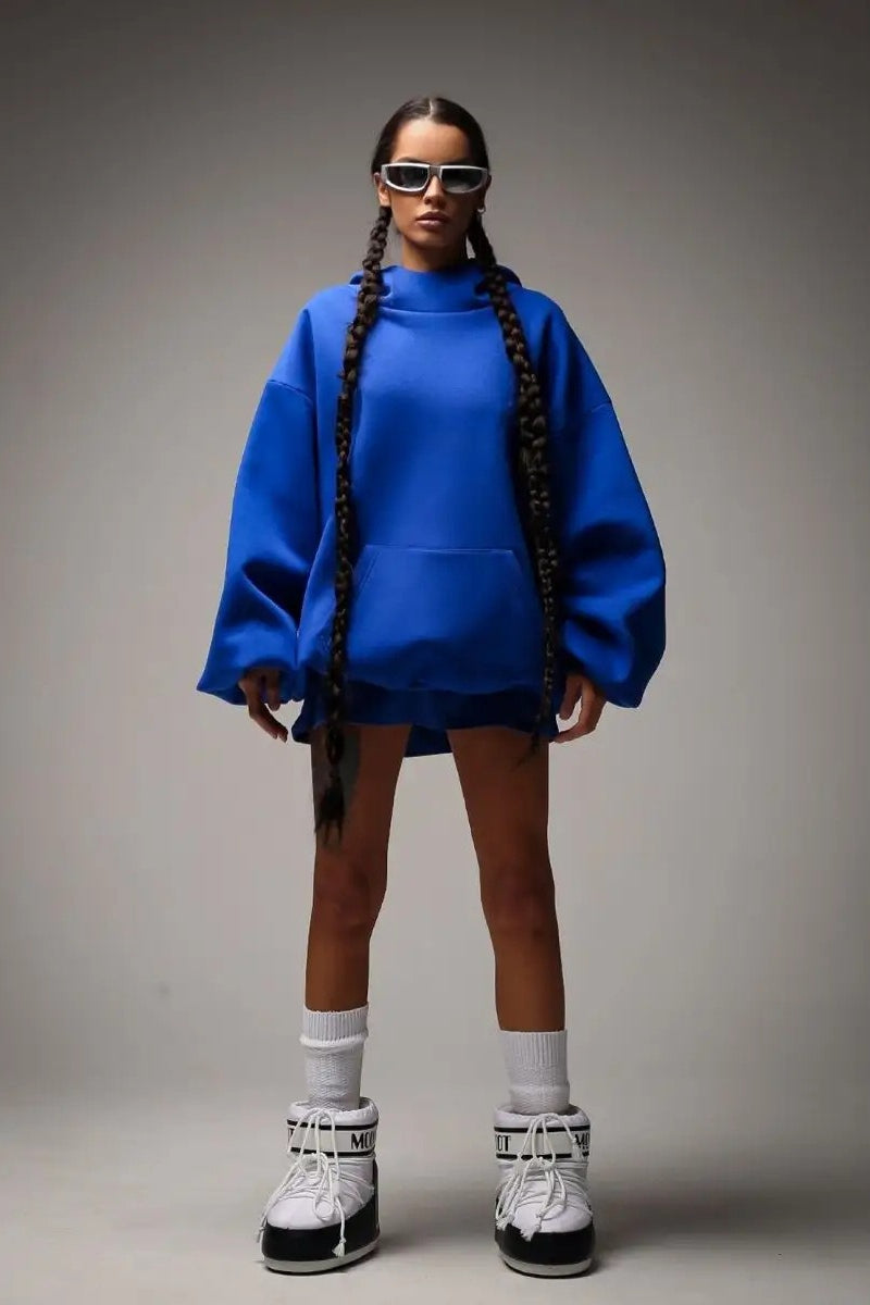 Oversized Hooded Sweatshirt with Back Print Hoodie - Fashionpara