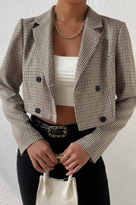 Houndstooth Cropped Blazer 4