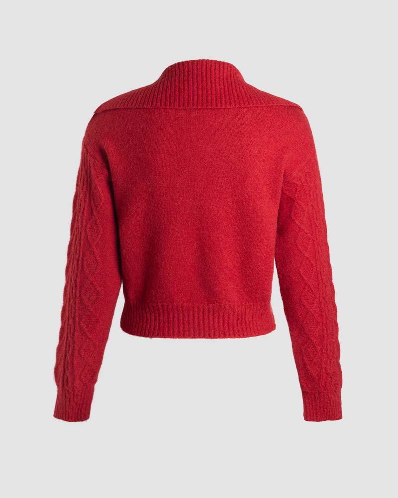 Emelisa Cable Knit Hoodie - Fashionpara