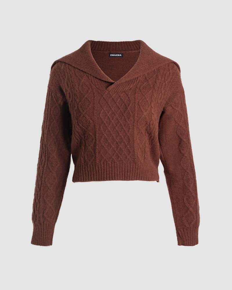 Emelisa Cable Knit Hoodie - Fashionpara