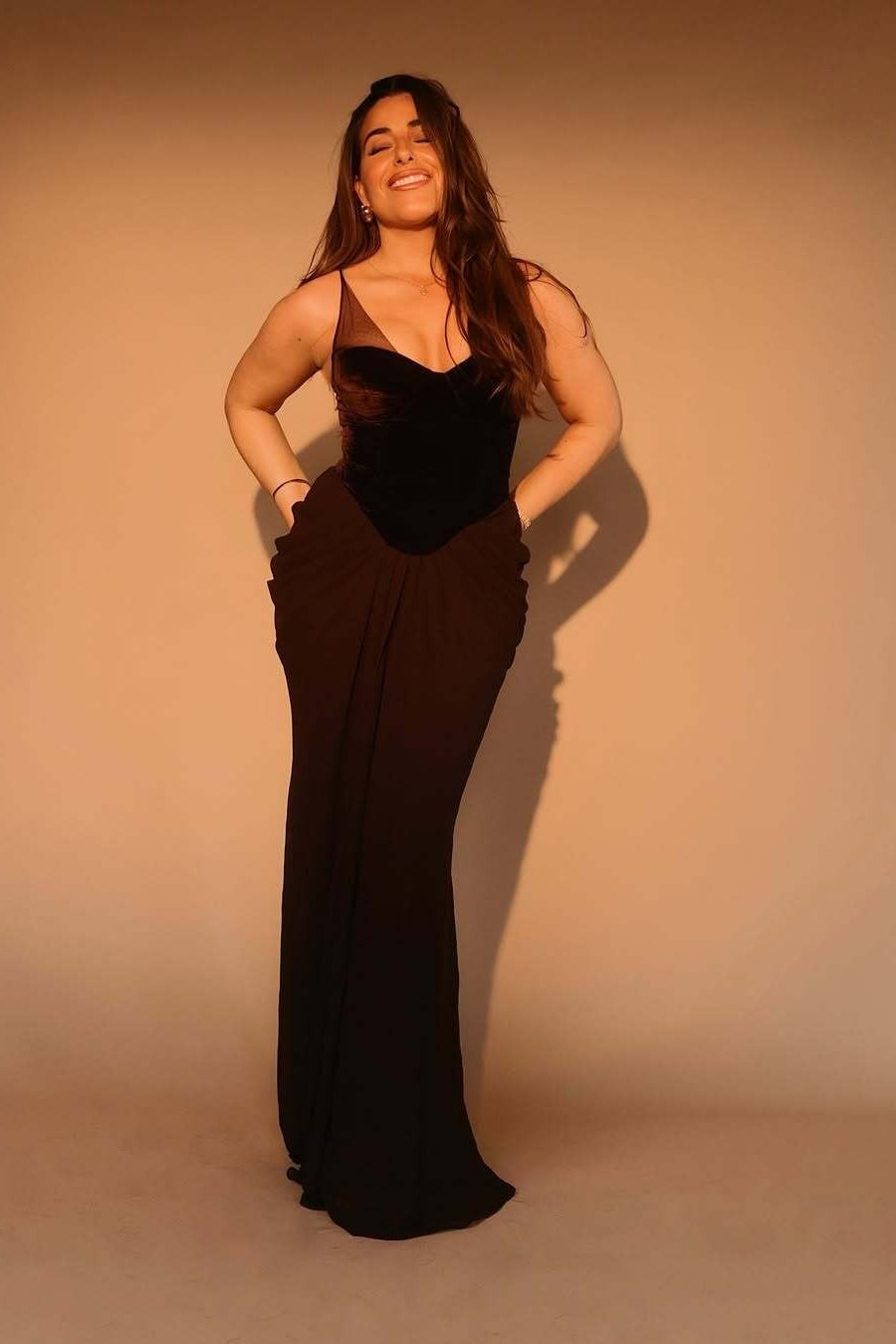 Cami Backless Mesh Panel Slim Long Formal Dress - View 4