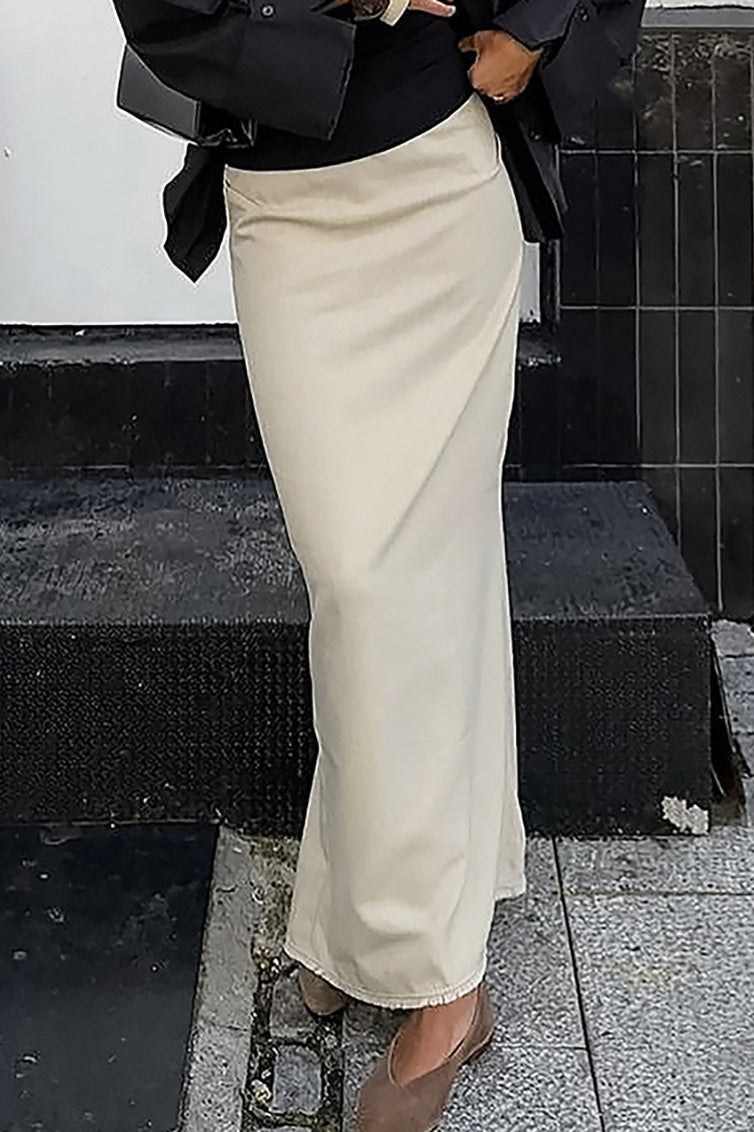 Cotton Straight Maxi Skirt