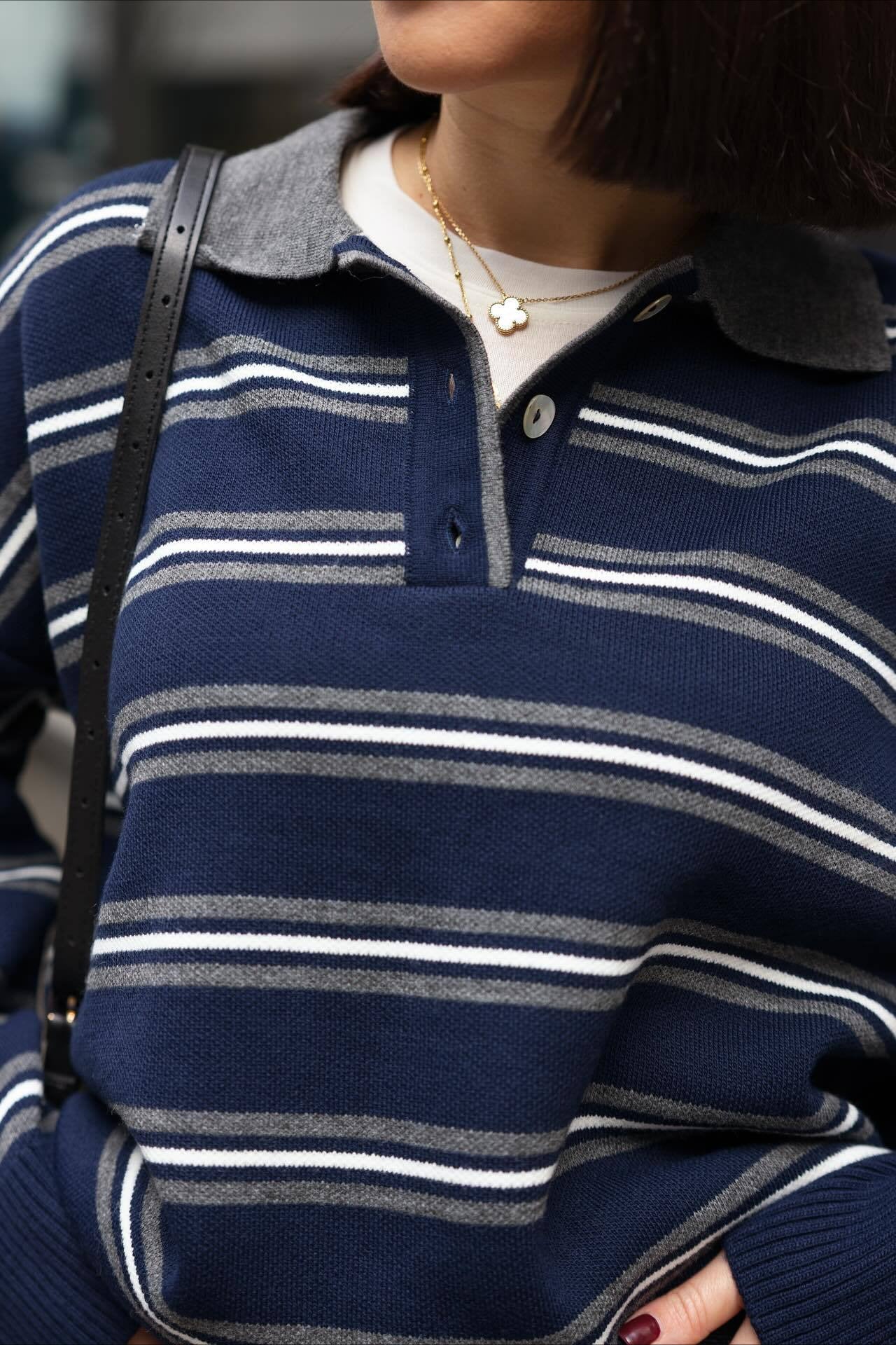 PrincessAce Striped Knit Pullover Sweater for Effortless Style