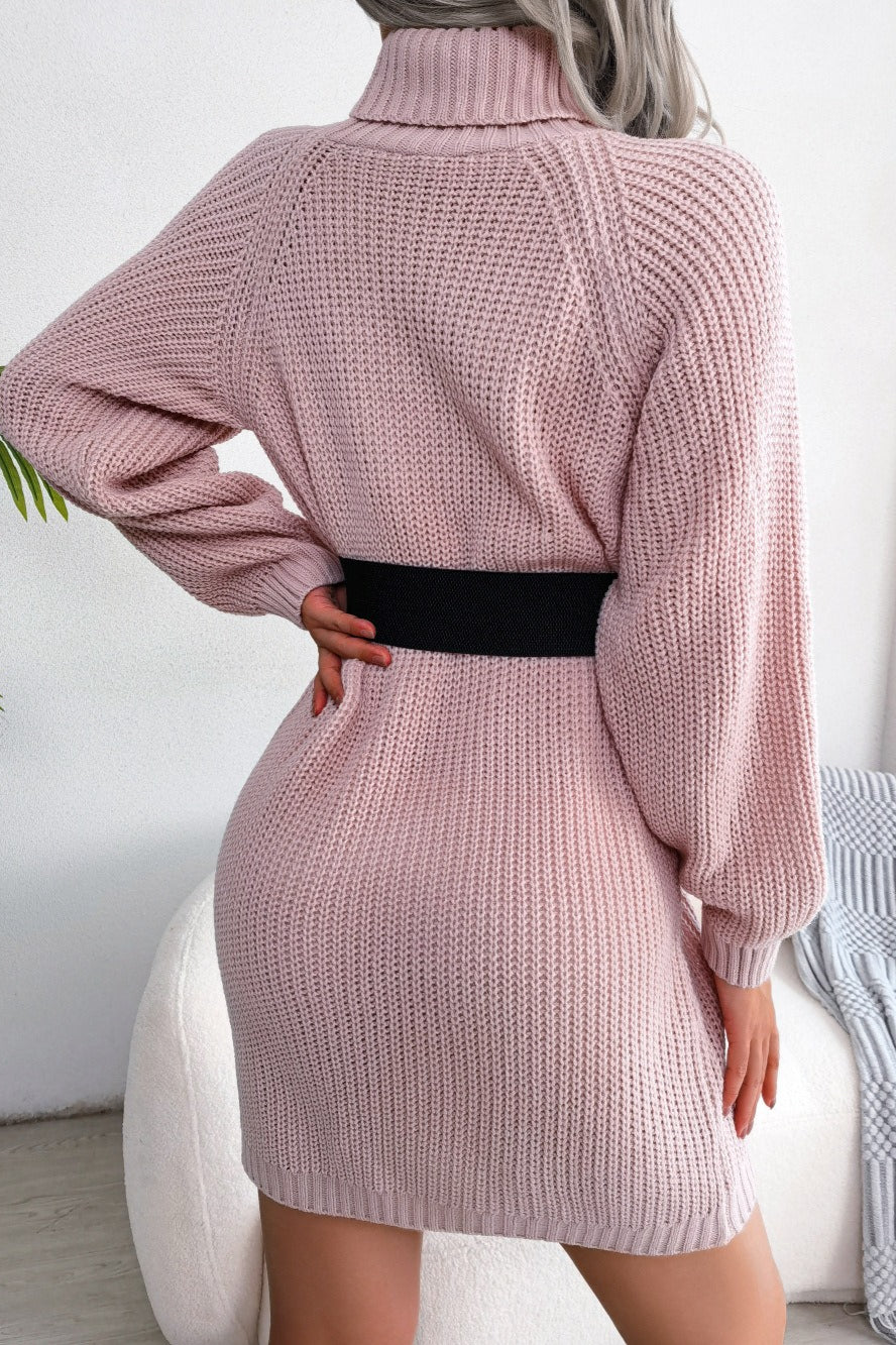 Long Sleeve Button Knit Sweater Dress 4