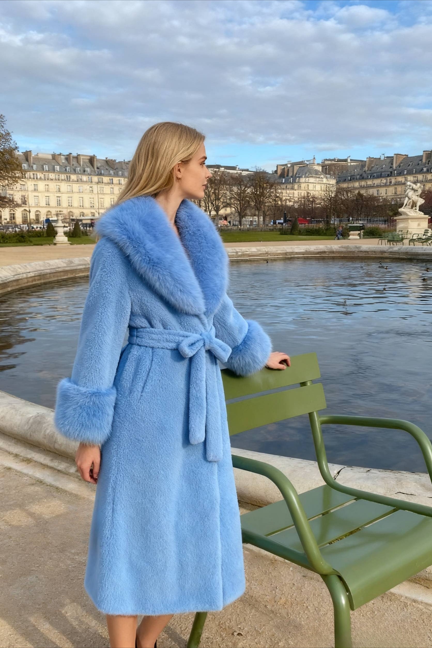 Faux Fur Fur Collar Loose Warm Overcoat - Fashionpara