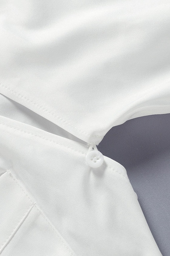 White Backless Tie Waist Blouse