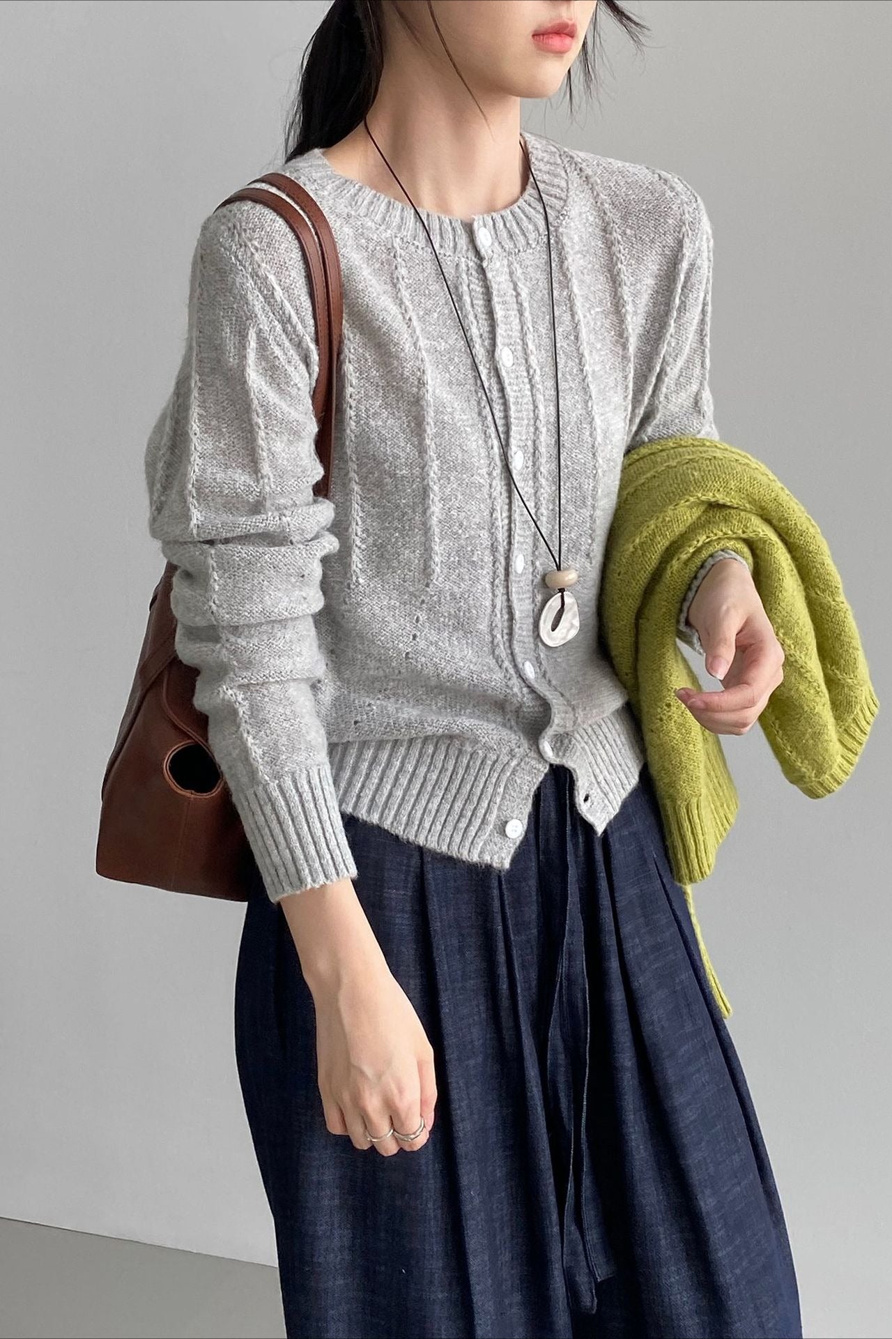 Elegant Wool Knit Cardigan for Cozy Layering and Style