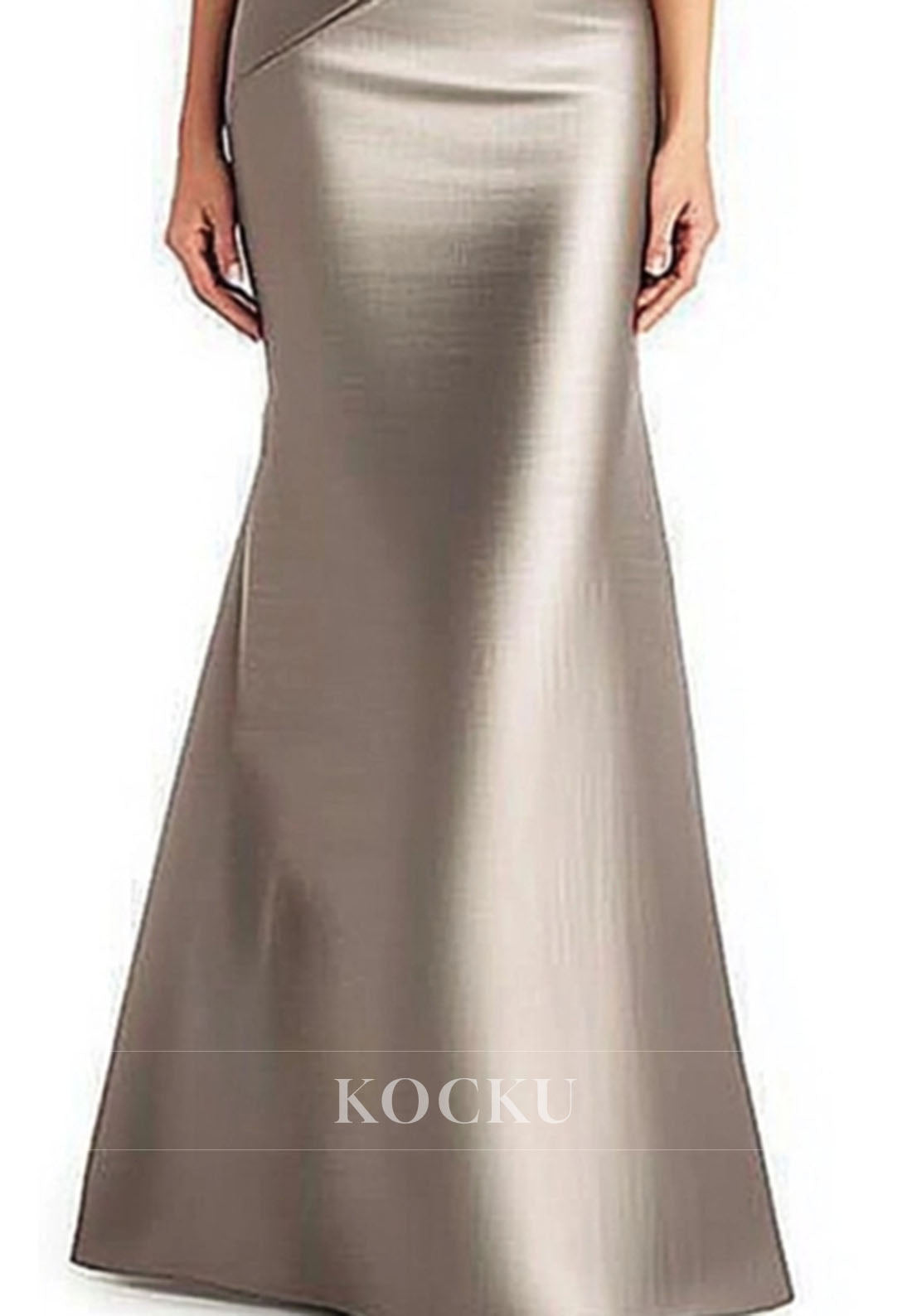 Evening Formal Gowns Off-Shoulder Mermaid Satin Pleated Wedding Guest Dress