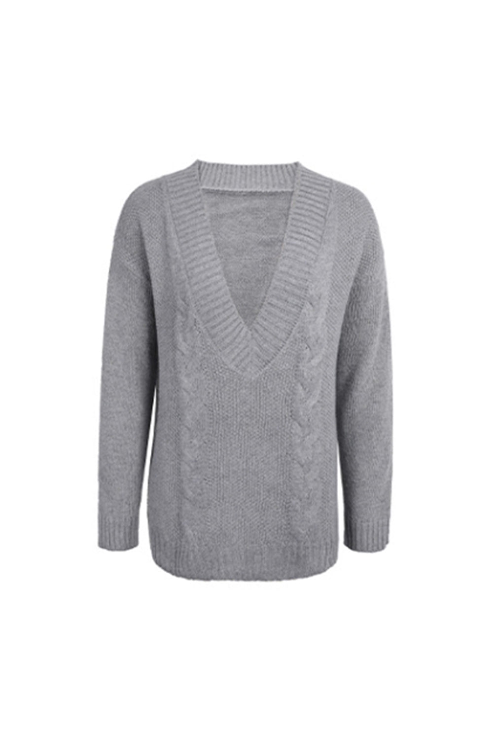RadyRin Deep V-Neck Twist Sweater for Effortless Style