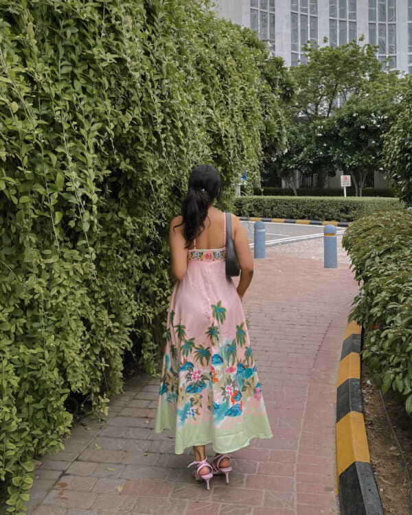 Scenic Floral-Print Strappy A-Line Maxi Dress 4