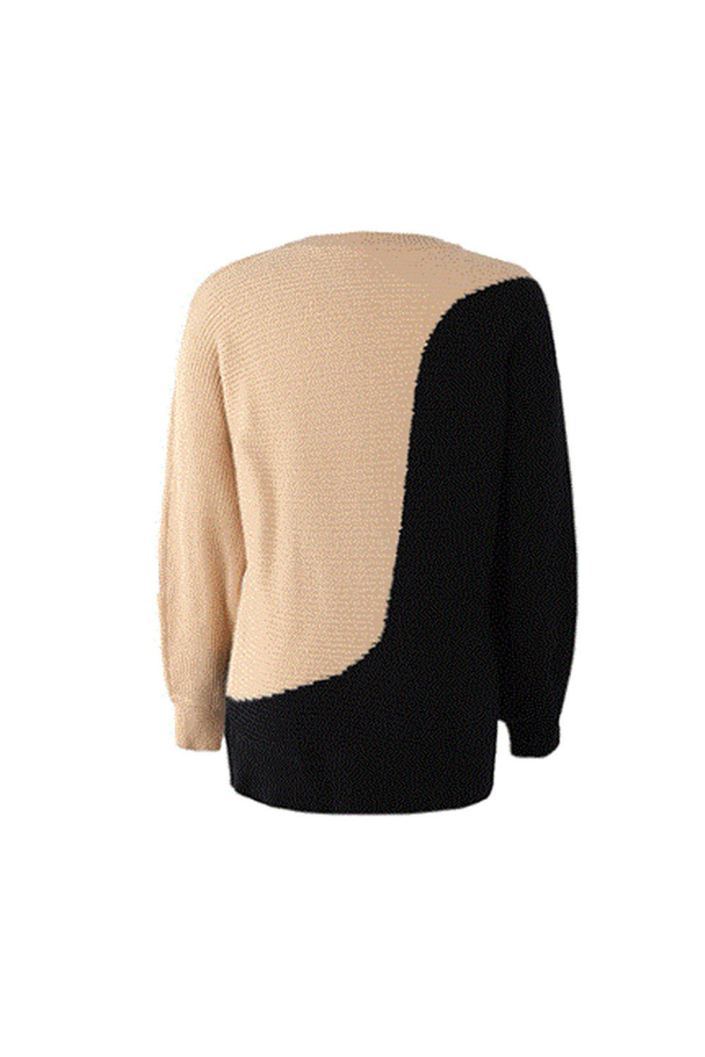 RadyRin Round Neck Contrast Sweater for Effortless Style