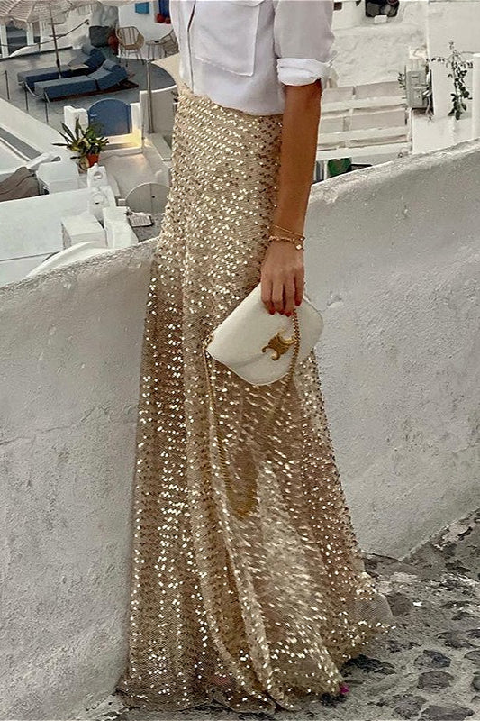 Sequins High-Waisted Maxi Skirt