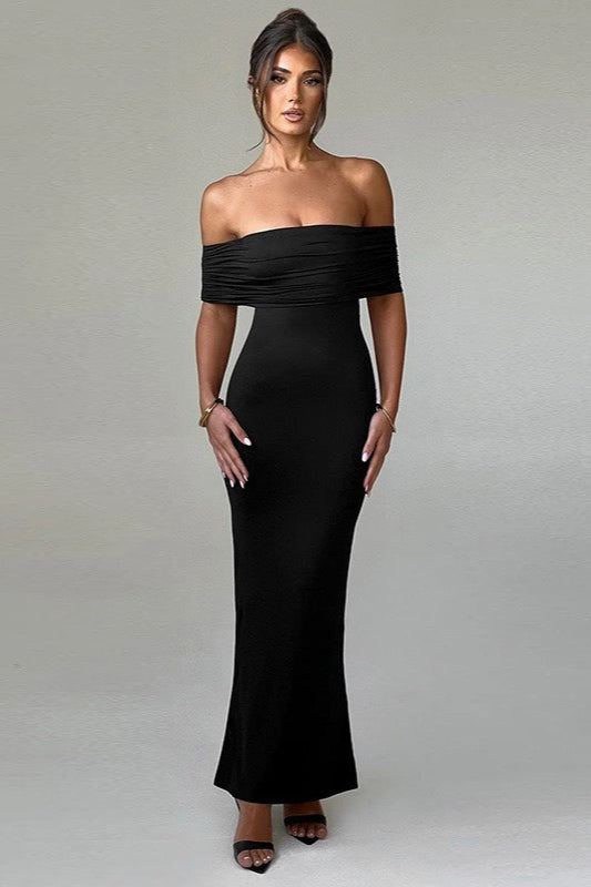 Off-Shoulder Ruched Fishtail Mermaid Maxi Dress 5