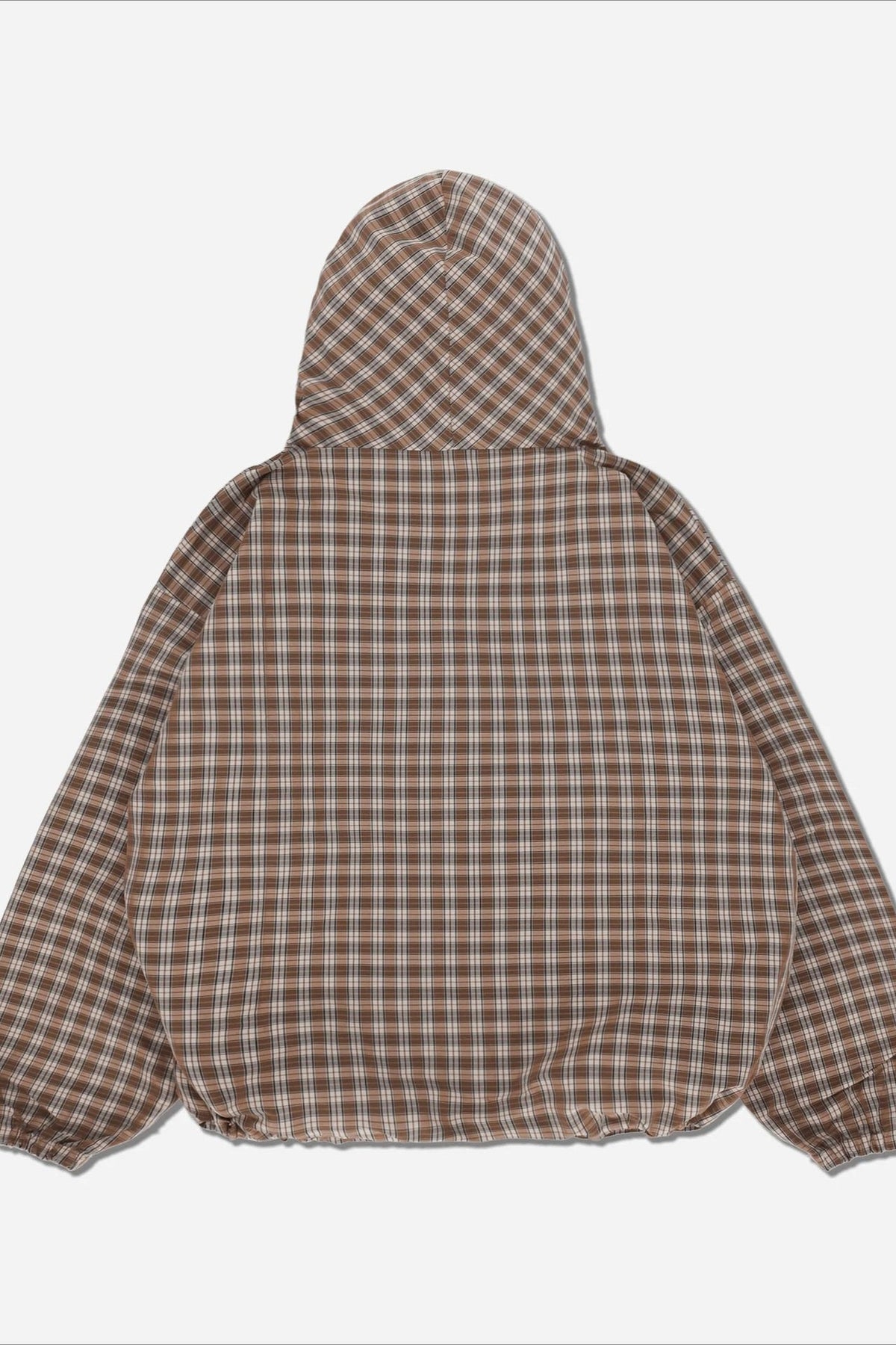 Vintage Plaid Half-Placket Masked Hoodie 5