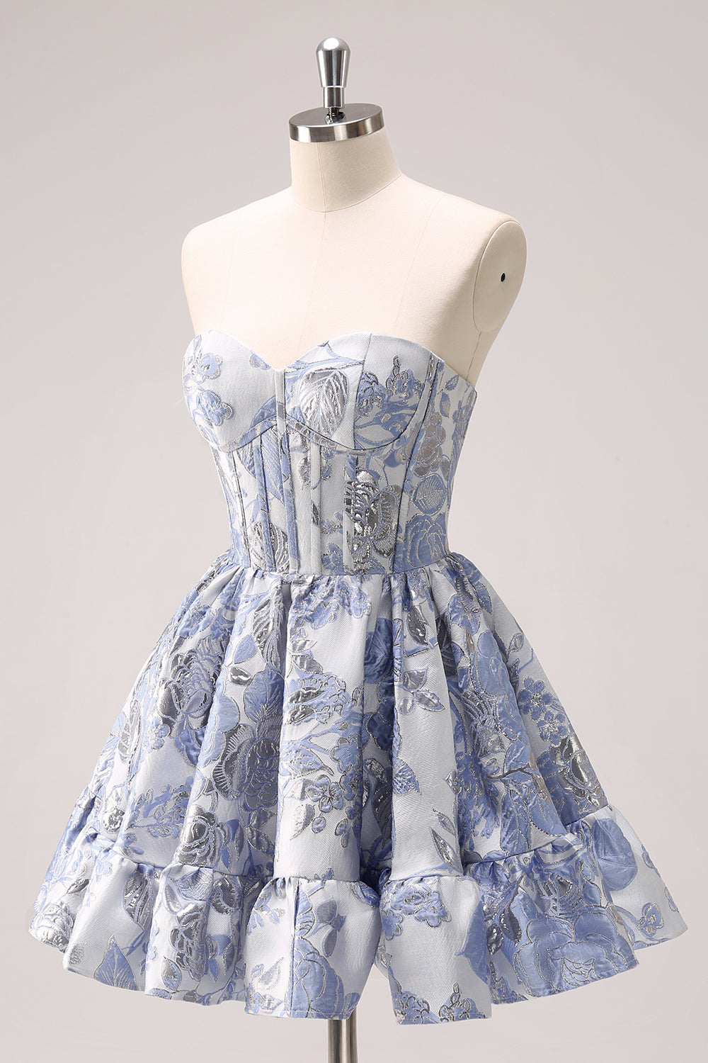 Blue Corset A Line Sweetheart Homecoming Dress - Fashionpara