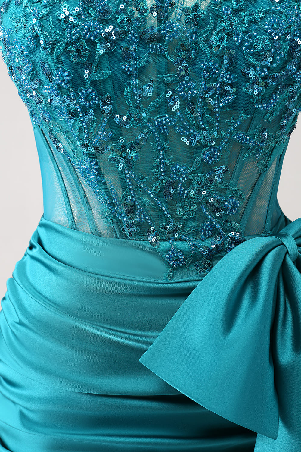 Sparkly Navy Strapless Beaded Appliques Tight Homecoming Dress - Fashionpara
