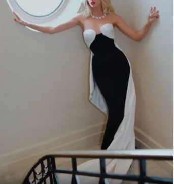 Chic Strapless Black And White Satin Mermaid Long Prom Dress Party Gown D998