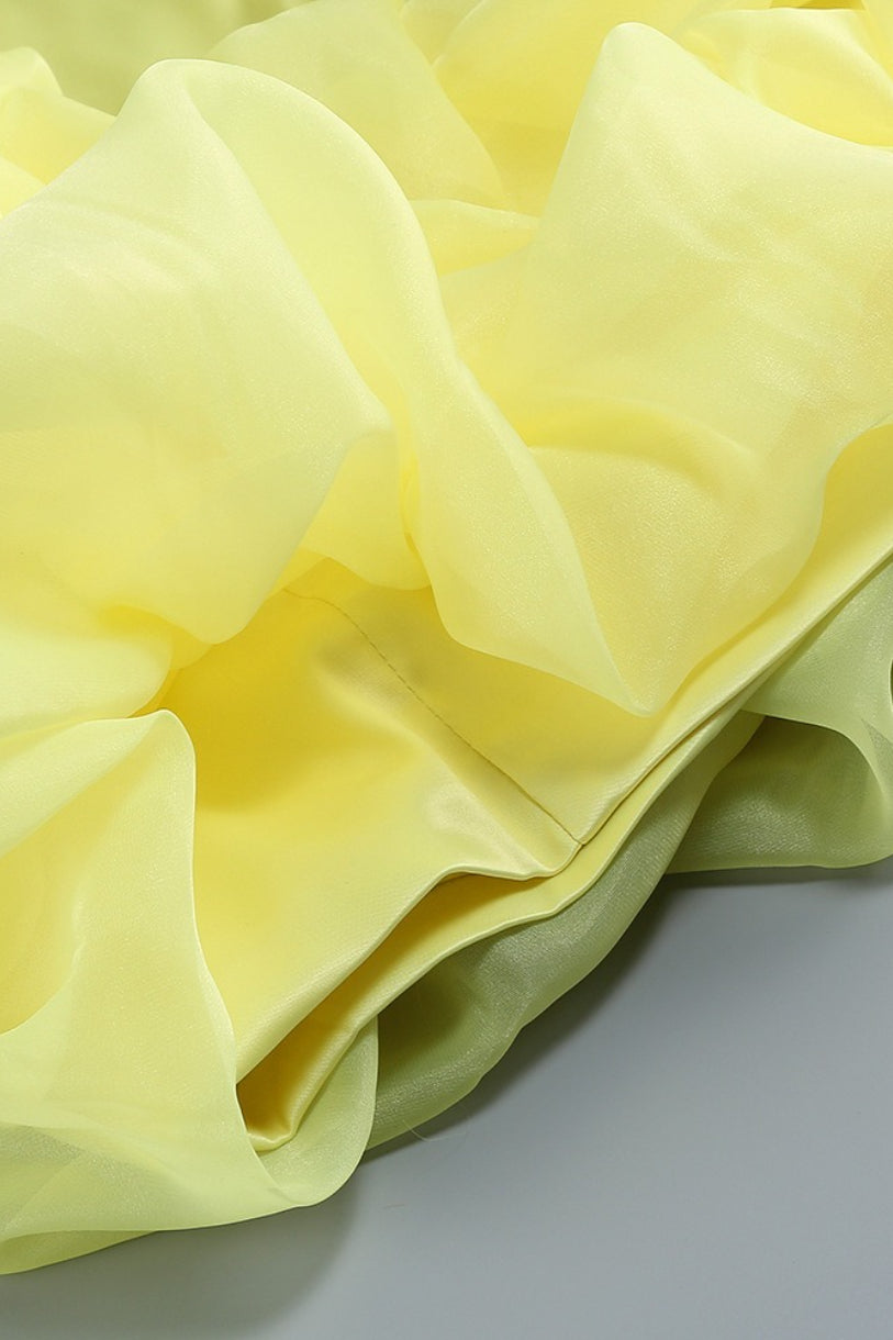 One Shoulder Puff Sleeve Bubble Hem Mini Dress 4