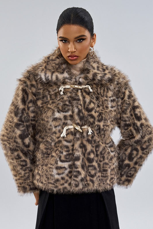 Stylish Leopard Print Faux Fur Coat for Chic Winter Outfits