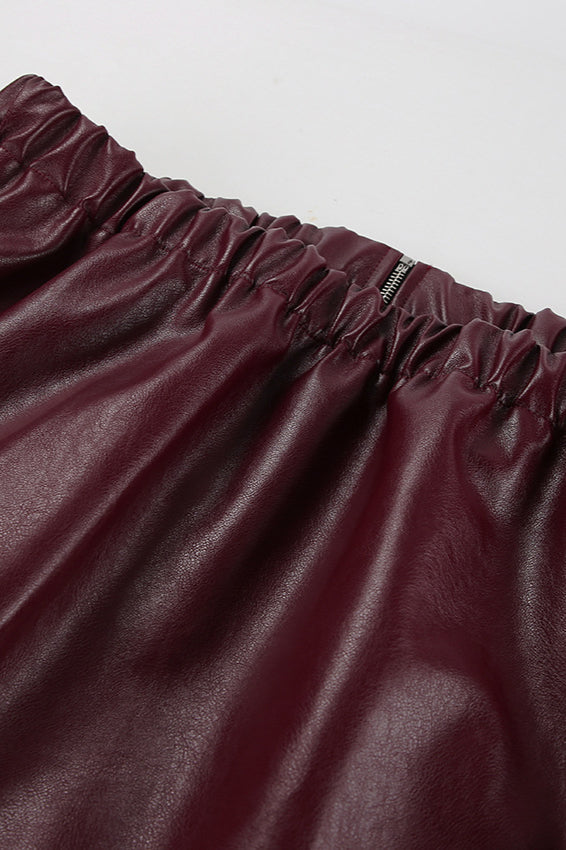 Burgundy Vintage Biker Coat with Timeless Style and Quality