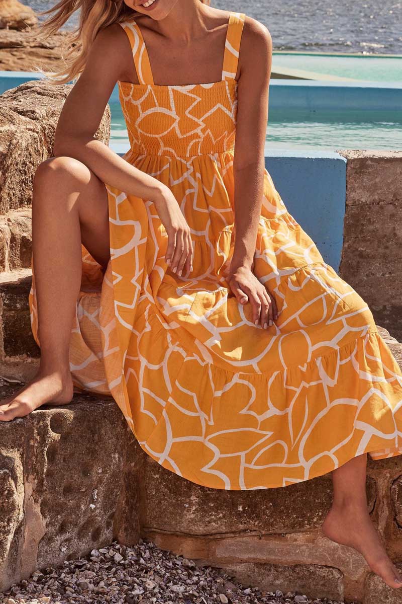 Women’s Print Casual Sleeveless Beach Dress - Fashionpara