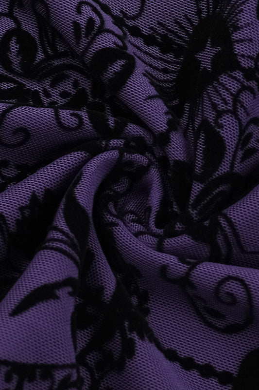 Sheer Floral Strap Gothic Dress