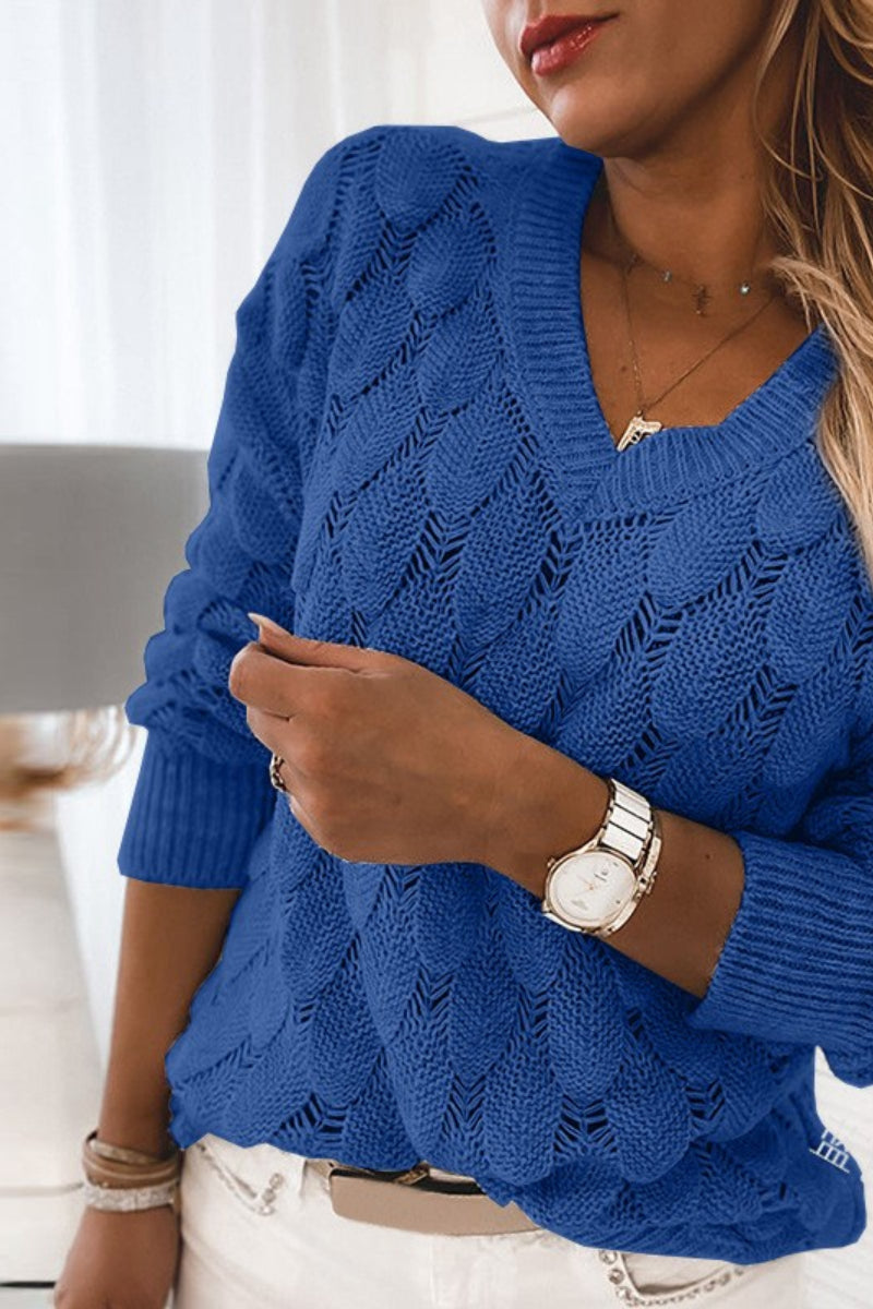 Solid V-Neck Casual Sweaters(3 Colors )