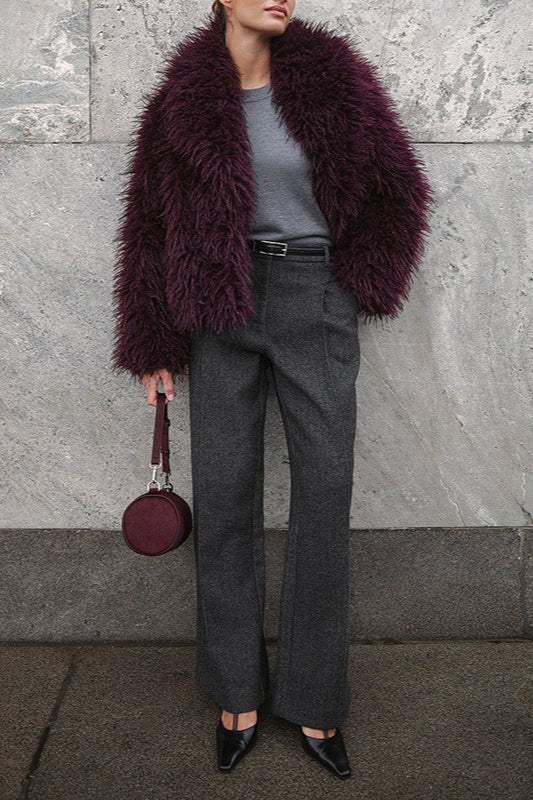 Elegant Faux Fur Short Coat - Fashionpara