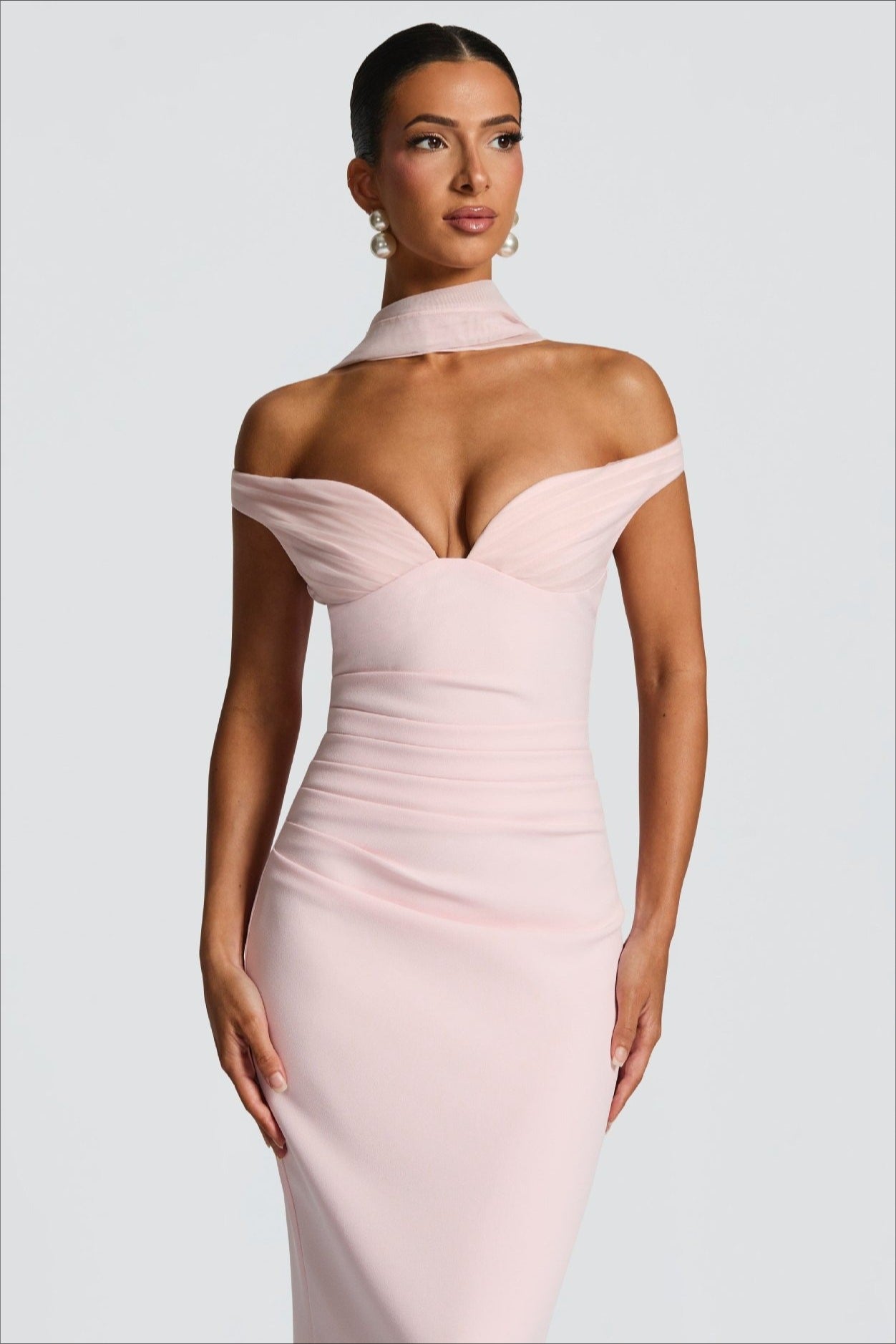Sexy Strapless Off Shoulder Ruched Stretch Bodycon Formal Dress