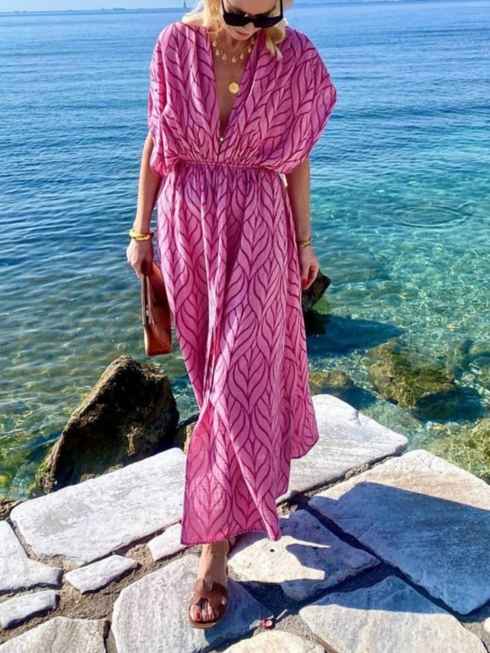 Printed Resort Maxi Dress - Fashionpara
