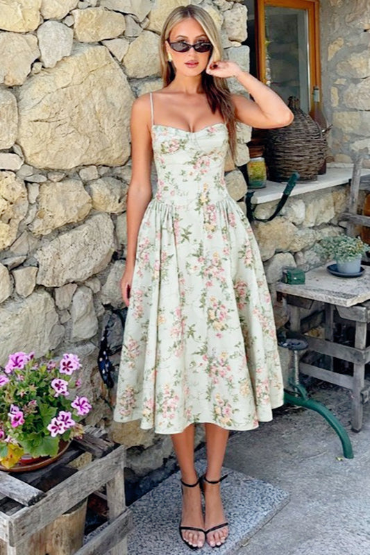 Smocked Floral Slip Dress