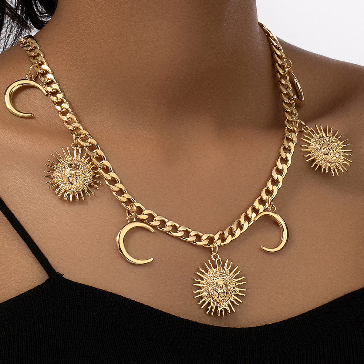 Resort Style Sun and Moon Necklace