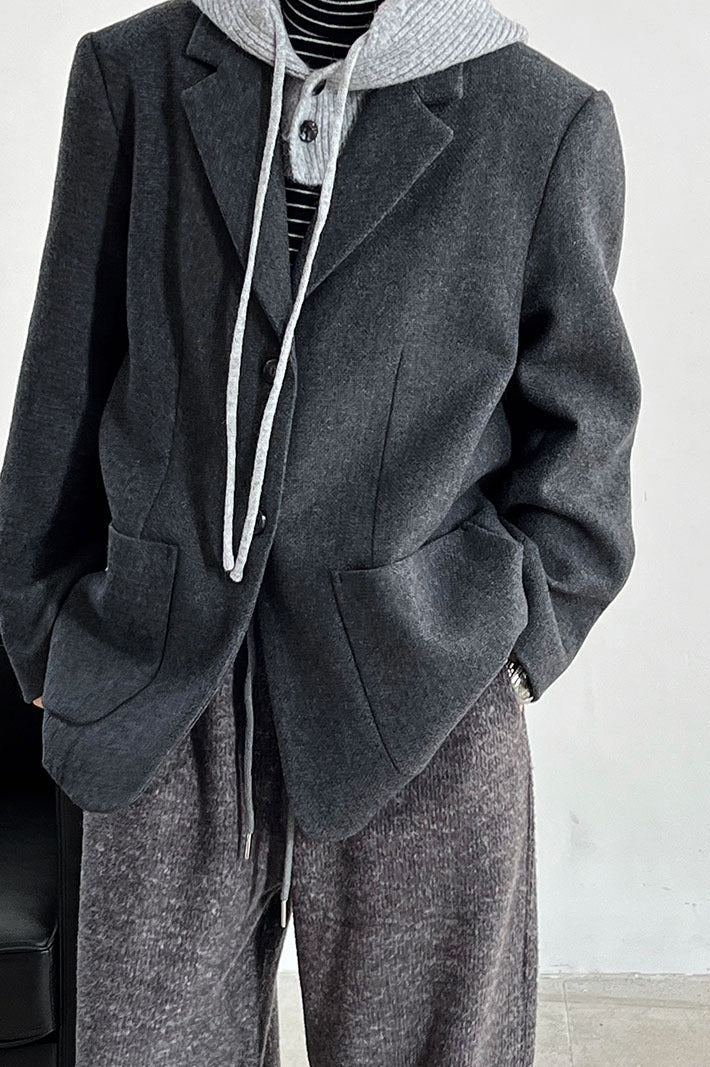 Wool Blend Relaxed Fit Blazer 8