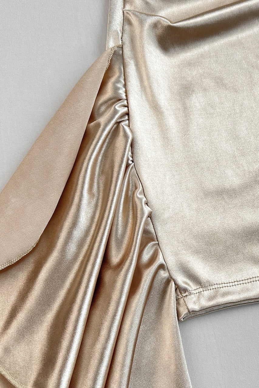 Satin One Shoulder Ruched Draped Mini Dress 7