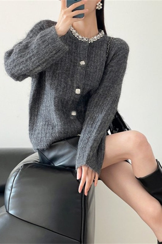 PrincessAce V-Neck Slim-Fit Knit Cardigan for Stylish Comfort