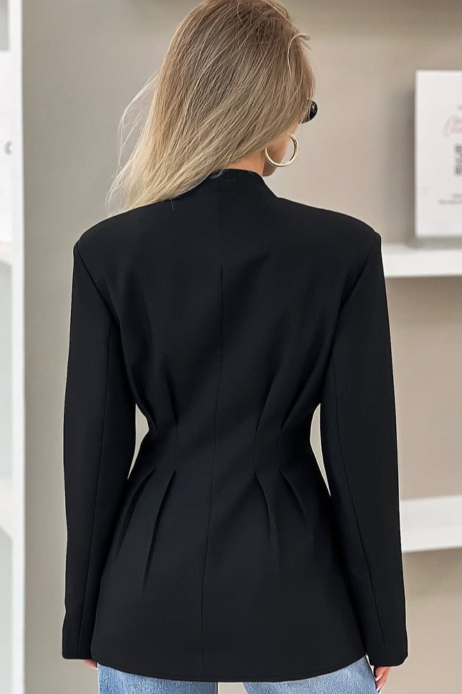 Slim Fit V Neck Blazer Coat - Fashionpara