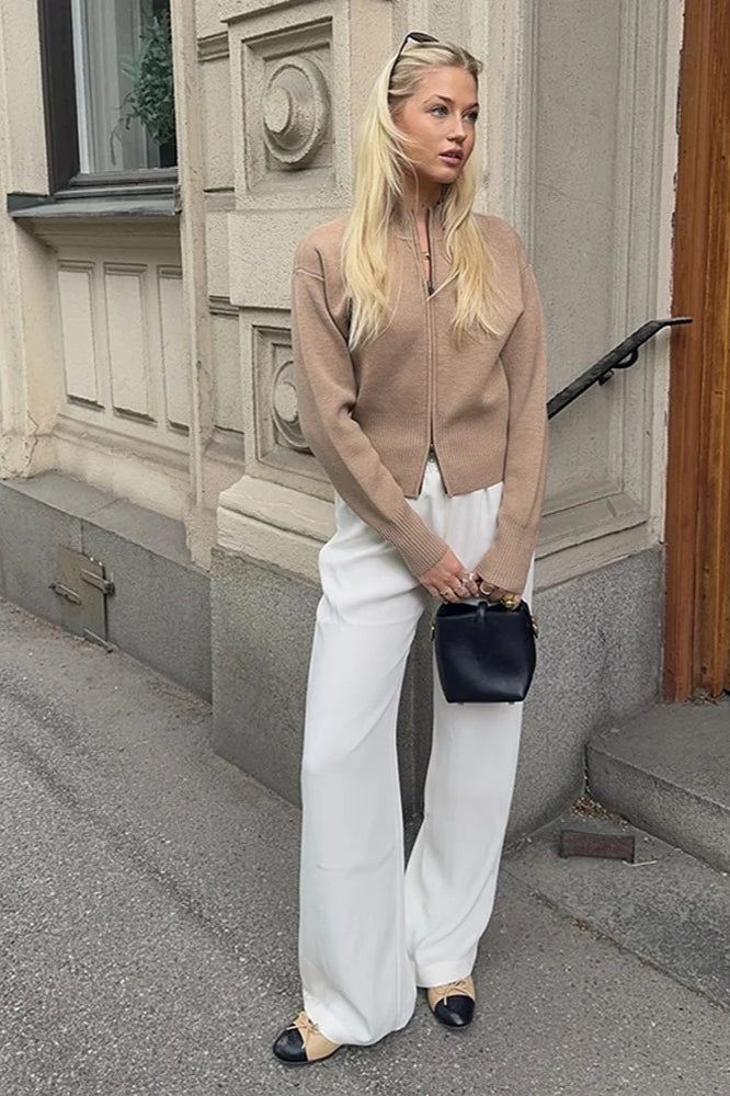 Slim Fit Knit Zip Cardigan