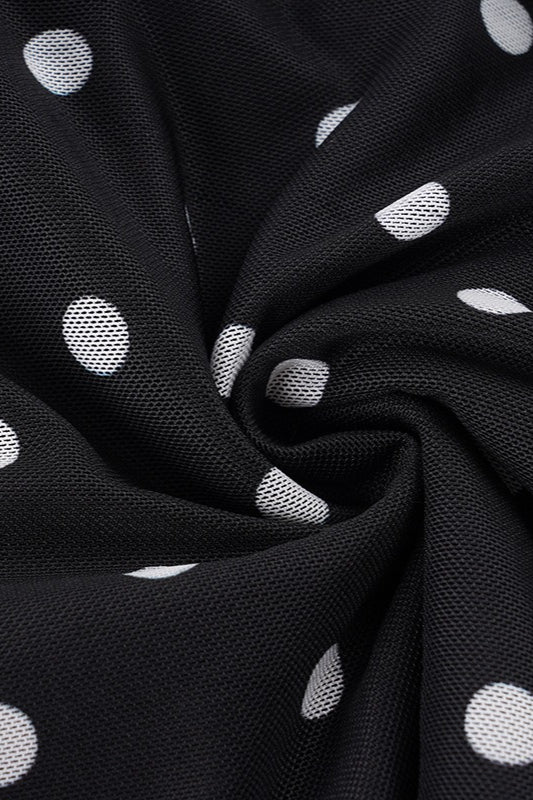 Sheer Ruffle Polka Dot Mini Skirt