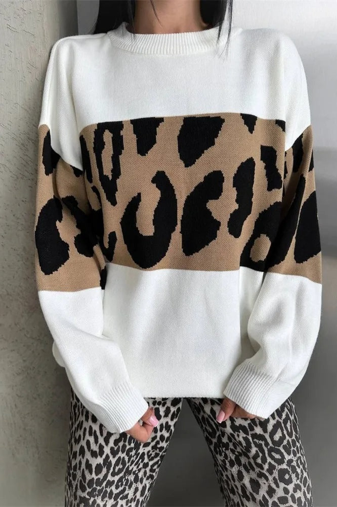 PrincessAce Vintage Leopard Knit Sweater for Timeless Style